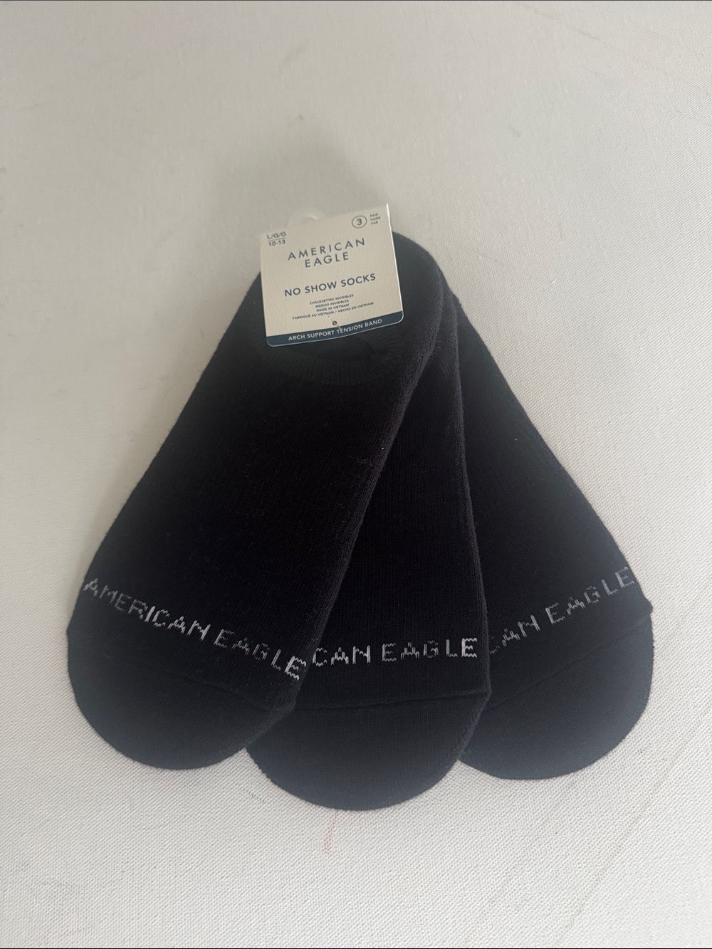 Black No Show Socks Mens American Eagle Large 3 Pack